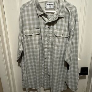 Men’s Poncho Outdoors Long Sleeve Button Down Shirt